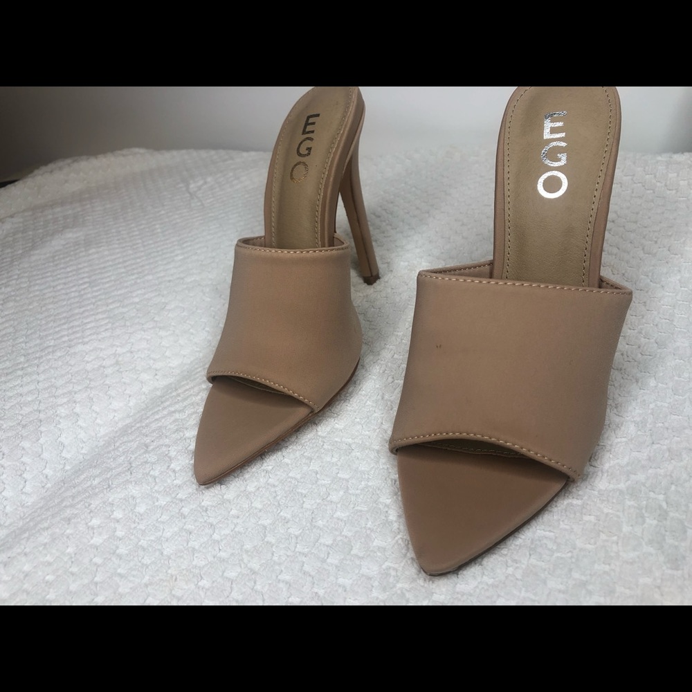 New! Tan pointy open toe heels - Picture 2 of 3